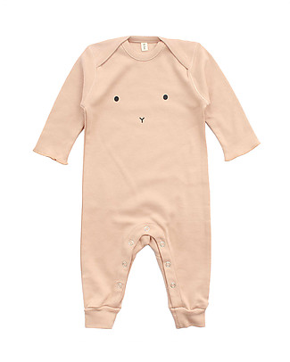 Organic Zoo Tutina a Maniche Lunghe Bunny - Rosa - 100% Cotone bio Tutine Lunghe Senza Piedi