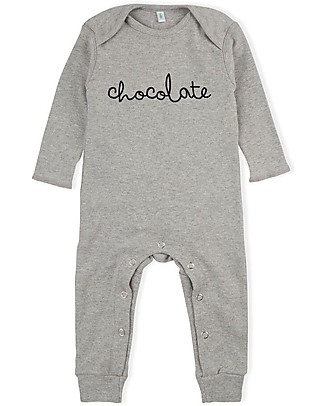 Organic Zoo Tutina a Maniche Lunghe Chocolate, Grigio - 100% Cotone bio Tutine Lunghe