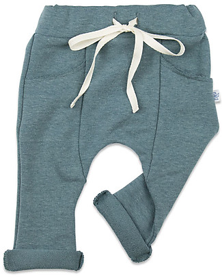 Origami Pantaloni in Felpa, Blu - Cotone bio e fibra di latte Pantaloni Lunghi