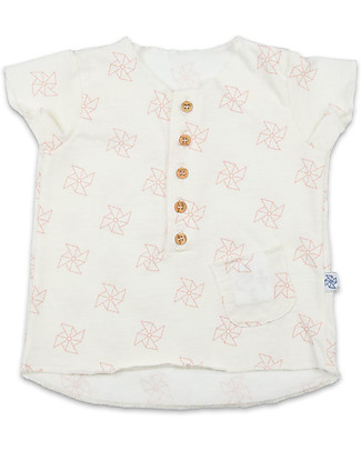 Origami T-shirt Bimba con Taschino e Bottoncini - Fibra di latte e cotone bio T-Shirt e Canotte