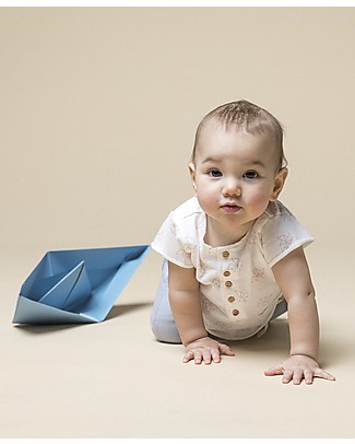 Origami T-shirt Bimba con Taschino e Bottoncini - Fibra di latte e cotone bio T-Shirt e Canotte