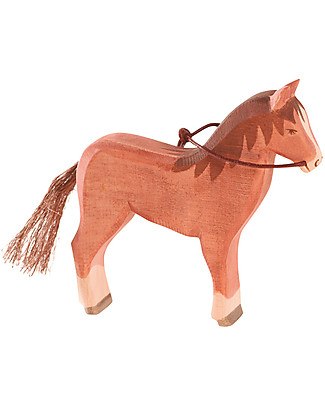 Ostheimer Cavallo Marrone Realizzato a Mano, Legno Sostenibile - 13,5 cm (H) Animali in Legno