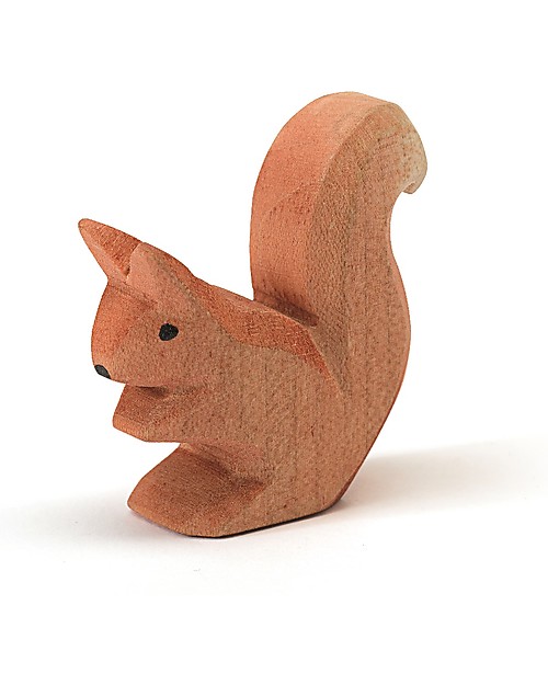 Ostheimer Gioco in Legno Scoiattolo - 7 cm (H) - Fatto a mano con legno sostenibile! Animali in Legno