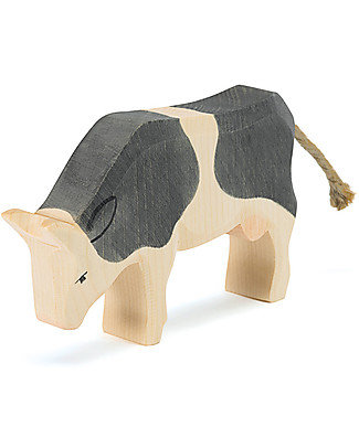 Ostheimer. Mucca Bianca e Nera Realizzata a Mano, Legno Sostenibile - 9,5 cm (H) Construzioni In Legno