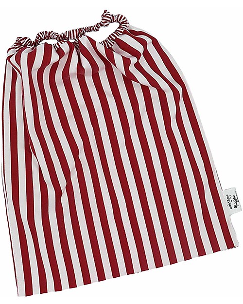 Ottod'Ame per Family Nation Bavaglio con Elastico - Reversibile - Strisce Rosse - 100% Sostenibile e Made in Toscana - Perfetti per l'Asilo! Bavagli con Elastico