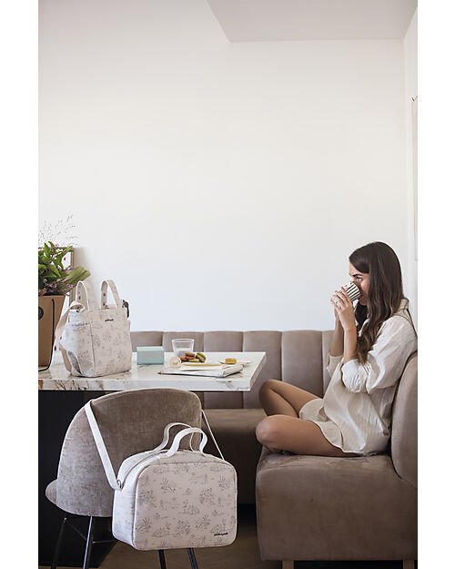 Pasito a Pasito Borsa Ospedale Parto - Toile De Jouy - Crema - 44x36 Borse da Viaggio