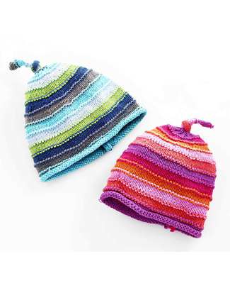 Pebble Cappellino a Righe Fucsia/Viola Cappelli Estivi