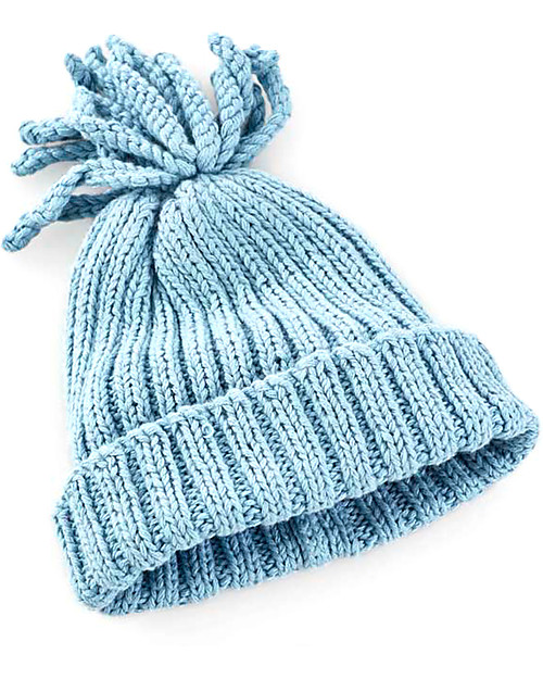 Pebble Cappellino Baby a Costine, Azzurro - 100% cotone bio, fairtrade Cappelli Invernali