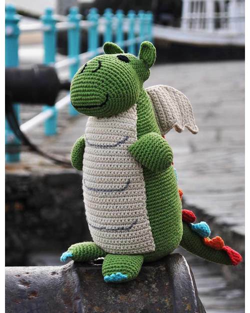Pebble C'era una Volta - Drago Verde - Fair Trade - Altezza 35 cm Peluche