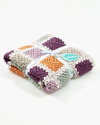 Pebble Copertina Uncinetto a Quadri Violetto - Cotone Bio - 85 x 95 cm Swaddle di Mussola