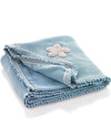 Pebble Copertina Uncinetto con Stella - Celeste - 100% Cotone Bio - 85 x 95 cm Swaddle di Mussola
