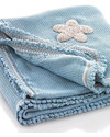 Pebble Copertina Uncinetto con Stella - Celeste - 100% Cotone Bio - 85 x 95 cm Swaddle di Mussola