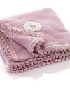 Pebble Copertina Uncinetto Rosa con Fiori - 100% Cotone Bio - 85 x 95 cm Swaddle di Mussola