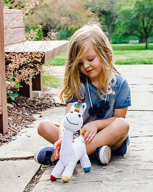 Pebble Grandi Amici - Unicorno Bianco - Fair Trade - 28 cm Peluche