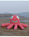 Pebble Piovra Rosa - Pupazzino con Sonaglio (Altezza 15 cm) - Fair Trade Sonagli