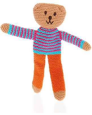 Pebble Pupazzo all'Uncinetto Orsacchiotto Flipps, Pantalone Arancione - Sicuro dalla nascita! Pupazzi Crochet