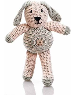 Pebble Pupazzo - Coniglietto Tortora e Bianco - Cotone Bio (Altezza 20 cm) Pupazzi Crochet