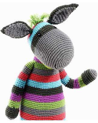 Pebble Pupazzo "Grandi Amici" - Asino - Fair Trade - Altezza 40 cm Pupazzi Crochet