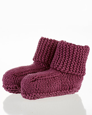 Pebble Scarpine Neonato Prugna - 100% Cotone Bio Pantofole