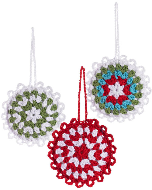 Pebble Set di 3 Decorazioni Natalizie - Fiocchi di Neve Crochet - Fair Trade Decorazioni Natalizie