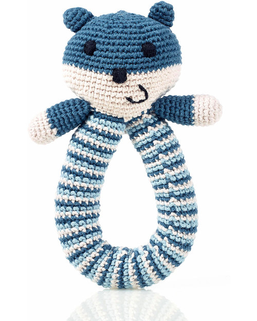 Pebble Sonaglio Anello Orsetto - Blu Petrolio - Cotone Bio Sonagli