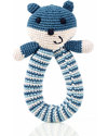 Pebble Sonaglio Anello Orsetto - Blu Petrolio - Cotone Bio Sonagli
