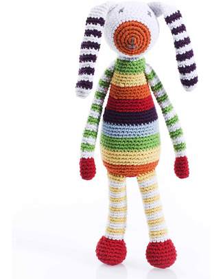 Pebble Sonaglio - Coniglietto Rainbow - Fair Trade (altezza cm 21) Sonagli