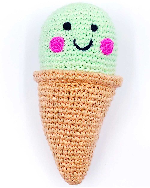 Pebble Sonaglio Cono Gelato - Pistacchio - Fatto a Mano! Pupazzi