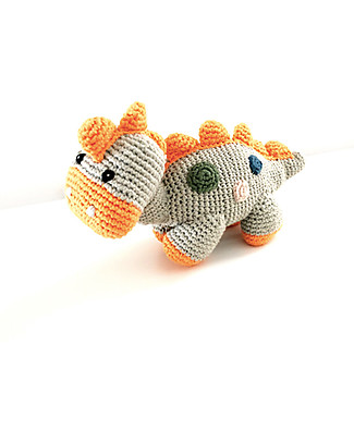 Pebble Sonaglio Dinosauro - Stegosauro Verde Petrolio - Cotone bio fair trade Sonagli