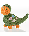 Pebble Sonaglio Dinosauro, Verde - Fair Trade, Cotone bio Sonagli