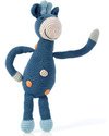 Pebble Sonaglio Grande - Giraffa a Pois Blu Denim - Cotone Bio Fair Trade (Altezza 32 cm) Pupazzi