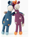 Pebble Sonaglio Grande - Giraffa a Pois Blu Denim - Cotone Bio Fair Trade (Altezza 32 cm) Pupazzi