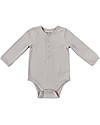 Pehr Body a Manica Lunga - Grigio Chiaro - Cotone Biologico GOTS - Comodi Bottoncini! Body Manica Lunga