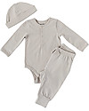 Pehr Body a Manica Lunga - Grigio Chiaro - Cotone Biologico GOTS - Comodi Bottoncini! Body Manica Lunga