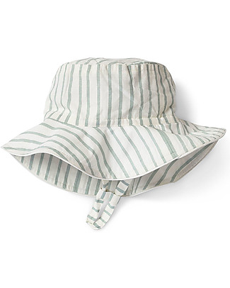 Pehr Cappellino da Pescatore con Strisce - Verde Acqua - 100% Cotone Biologico GOTS Cappelli Estivi