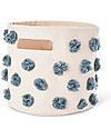 Pehr Cesto Portaoggetti - Pom Pom Blu Mare - 25,5cm x 22,9cm - 100% Cotone Naturale Contenitori Portaoggetti