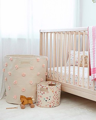 Pehr Cesto Portaoggetti - Pom Pom Naturale - 45,75cm x 51cm - 100% Cotone Naturale Contenitori Portaoggetti
