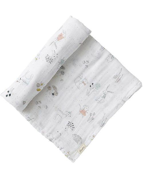 Pehr Copertina in Mussola 100% Cotone Bio GOTS - Foresta Magica - 120x120cm Swaddle di Mussola