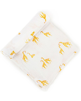 Pehr Copertina in Mussola 100% Cotone Bio GOTS - Giraffe - 120x120cm Copertine Swaddles