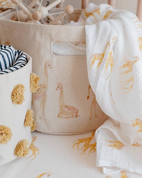 Pehr Copertina in Mussola 100% Cotone Bio GOTS - Giraffe - 120x120cm Swaddle di Mussola