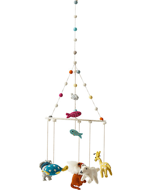 Pehr Giostrina per Neonato fatta a Mano - Arca di Noé - 100% Lana - Coloranti AZO-Free Giostrine