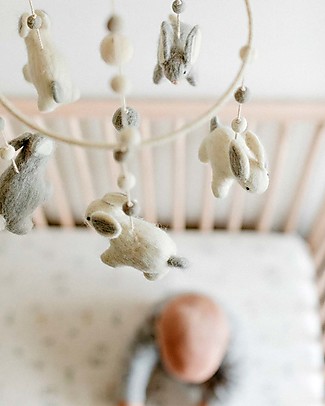 Pehr Giostrina per Neonato fatta a Mano - Coniglietti - 100% Lana - Coloranti AZO-Free Giostrine