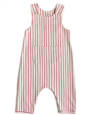 Pehr Pagliaccetto senza Maniche a Strisce - Rosa - 100% Cotone Biologico GOTS Tutine Lunghe