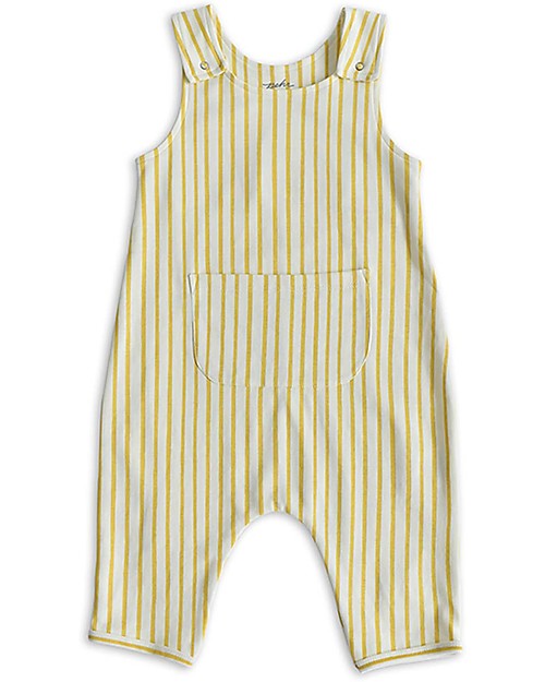 Pehr Salopette a Strisce - Oro - 100% Cotone Biologico GOTS Salopette