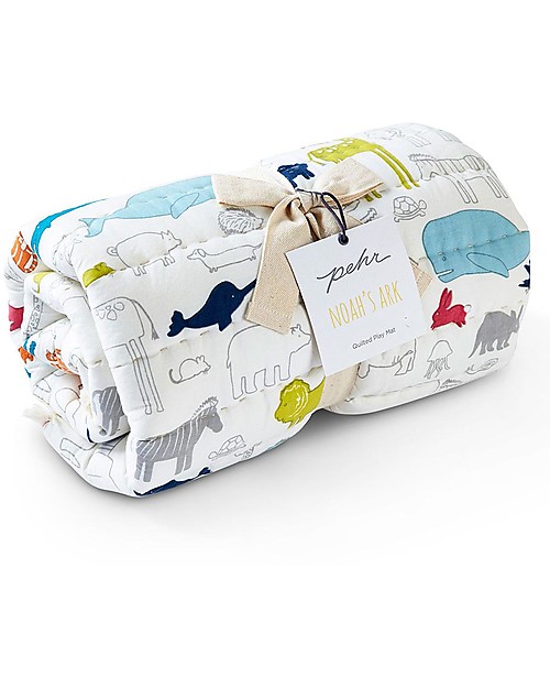 Pehr Tappetino Gioco - Arca di Noé - 100% Cotone Trapuntato - Diametro 100cm Tappeti Gioco Imbottiti