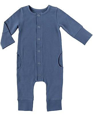 Pehr Tutina a Maniche Lunghe - Blu - Cotone Biologico GOTS - Comodissimo! Tutine Lunghe