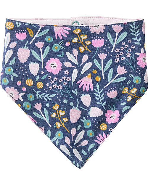 People Wear Organic Bavaglino Triangolare Reversibile - Fiori d'Autunno - 100% Cotone Biologico - GOTS Sciarpe