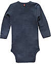 People Wear Organic Body Manica Lunga - Blu Scuro - Lana e Seta Bio GOTS Body Manica Lunga