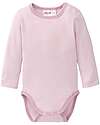 People Wear Organic Body Manica Lunga - Lilla a Righe - Lana Biologica e Seta - Certificazione GOTS Body Manica Lunga