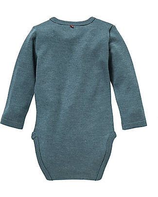 People Wear Organic Body Manica Lunga - Smeraldo - Lana e Seta Bio GOTS Body Manica Lunga